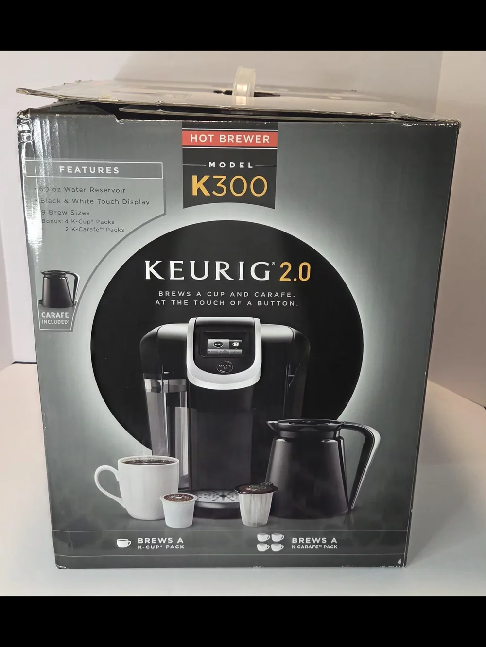 Keurig K300 Hot Brewer 2.0 in Black - Single-Serve & Carafe Brewing